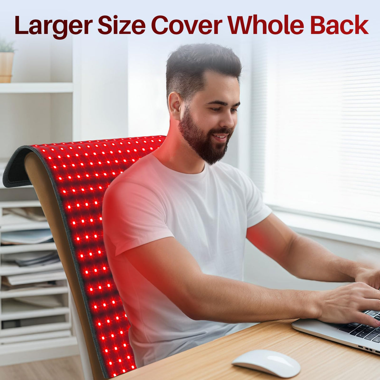 Comfytemp 24'' x 17'' Large Red Light Therapy Pad for Body, FSA HSA Eligible Near Infrared Light Therapy Pad with 320 LEDs, 48W Light Wrap for Back Waist Joint Muscle Pain Relief, 660nm & 850nm Comfytemp