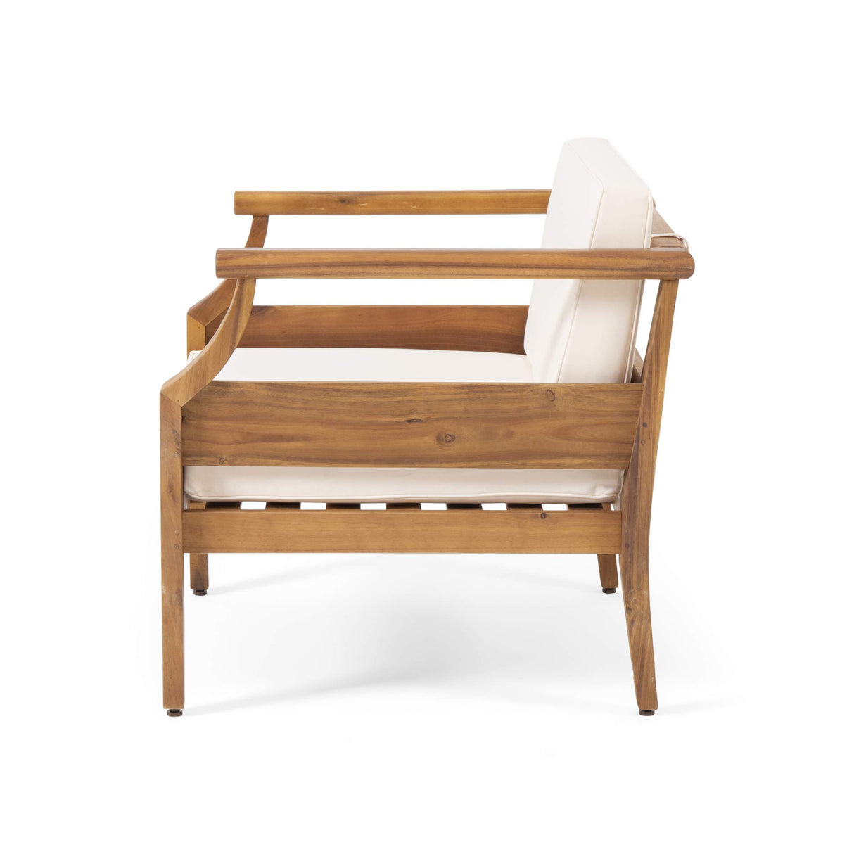 Christopher Knight Home Daisy Outdoor Club Chair with Cushion (Set of 4), Teak Finish, Cream Christopher Knight Home