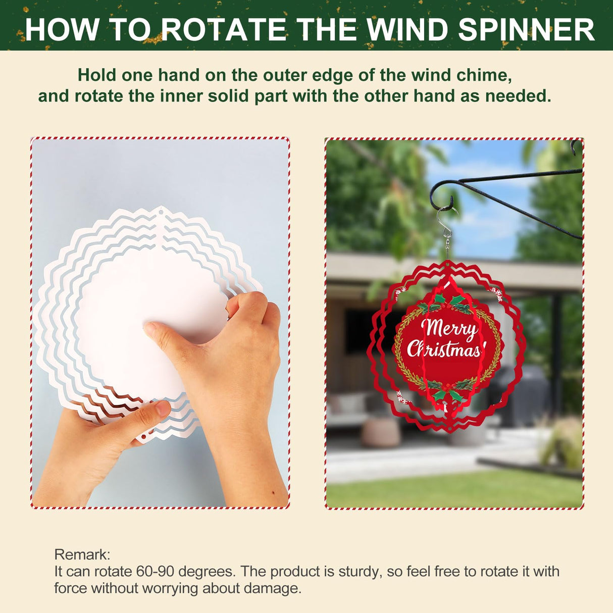 Sublimation Wind Spinner Blank 10 Inch 5 Pack Aluminum Wind Sculpture Double Sided Heat Transfer Printing (Hexagon Shape) WANZELONYO