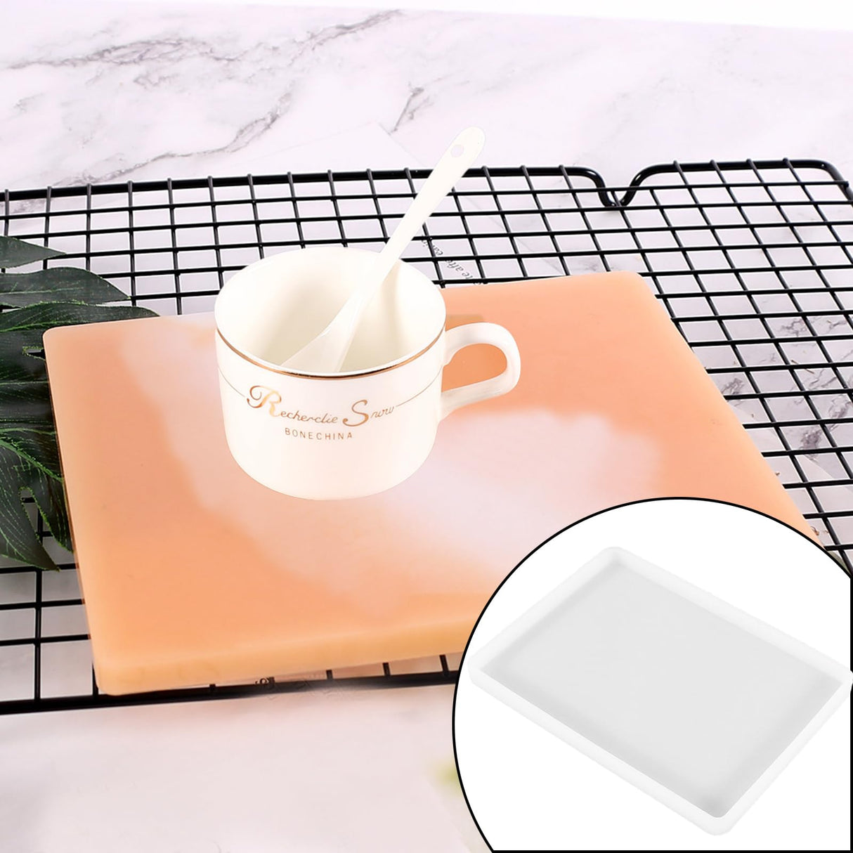 2pcs 7x5 inch Resin Tray Molds, Rectangle Silicone Molds, Flat Concrete Molds Resin Epoxy Silicone Board Molds for Resin Epoxy DIY SXYYDSG