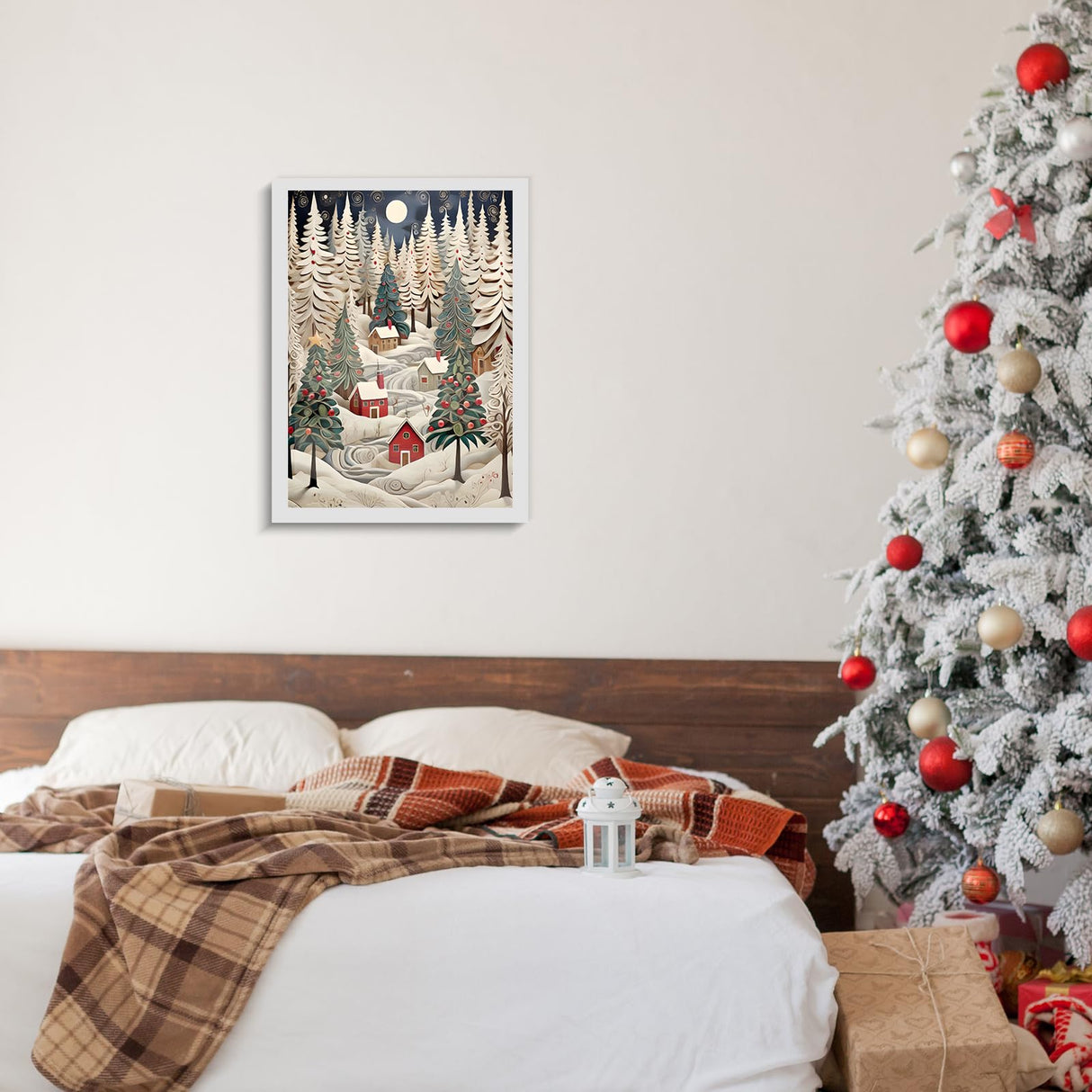 Fullhawl 5d Diamond Painting Kits Christmas for Adult and Beginners, Full Round Diamond Art Kit, 5d Pictures Arts and Crafts for Home Wall Decor, 12 x 16 Inch(Christmas Tree) Fullhawl