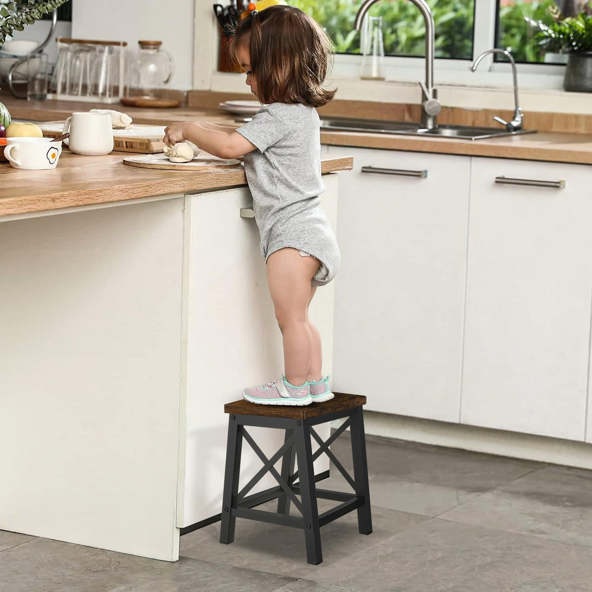 YINMIT Step Stools for Adults and Kids, Wooden Small Step Stool with Non-Slip Feet, Rectangular Stepping Stool for High Bed, Using for Bedroom, Kitchen and Living Room, Hold Up to 500 lbs YINMIT