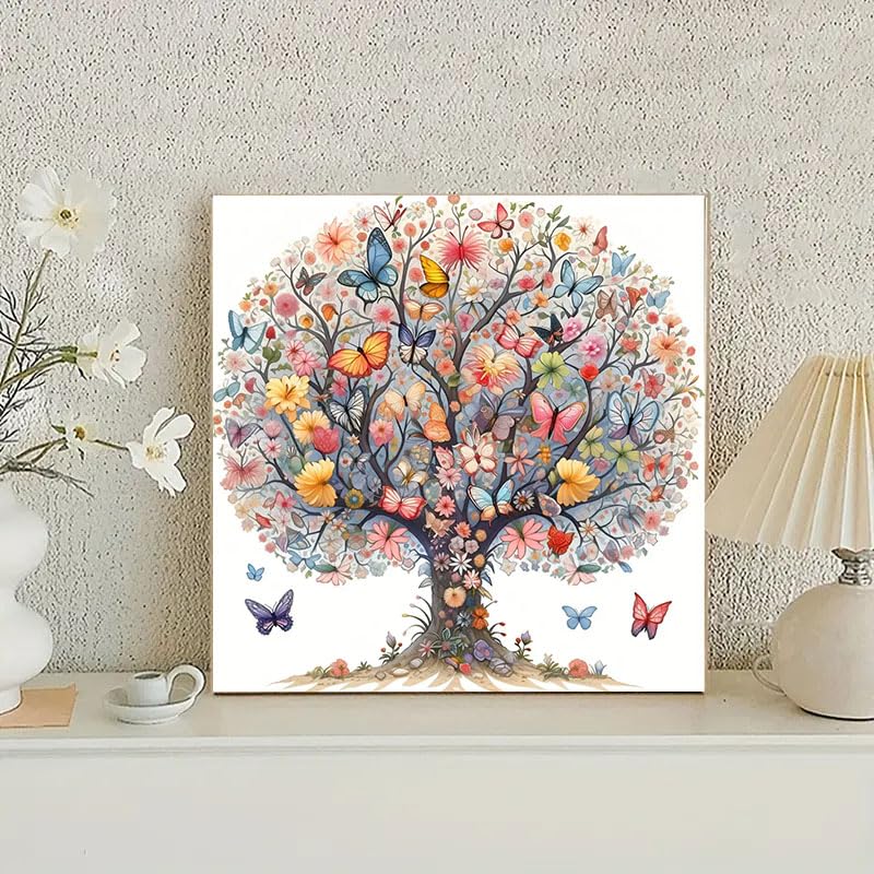 CXYQLC DIY 5D Diamond Painting Kits for Adults Diamond Art Life of Tree Diamond Painting Full Drill Crystal Rhinestone Embroidery Craft Kits for Home Wall Decor Gifts 11.8x11.8inch CXYQLC