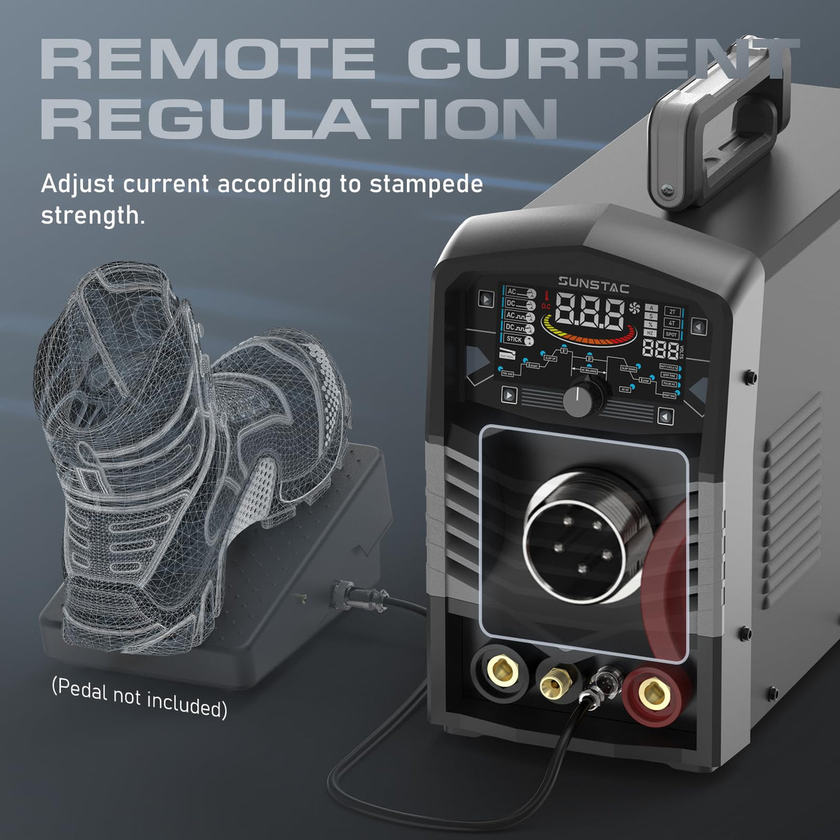 Sunstac 250A AC/DC Aluminum TIG Welder with Pulse, 110V/220V Dual Voltage TIG Welding Machine with DC TIG/AC TIG/Pulse TIG/SPOT TIG/Stick Sunstac