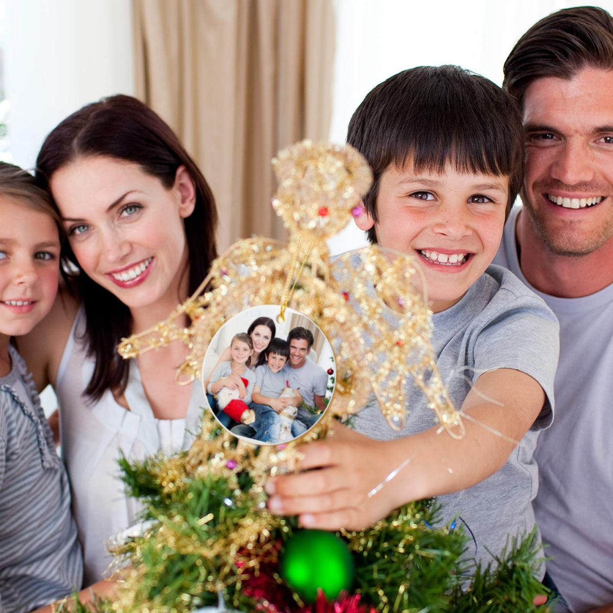 WILLBOND 10 Pieces Christmas Sublimation Ceramic Ornament Blank Ceramic Hanging Disc Ornament Porcelain Round Decoration Personalized Christmas Tree Sublimation Pendant for DIY Holiday Decor, 3 Inch WILLBOND