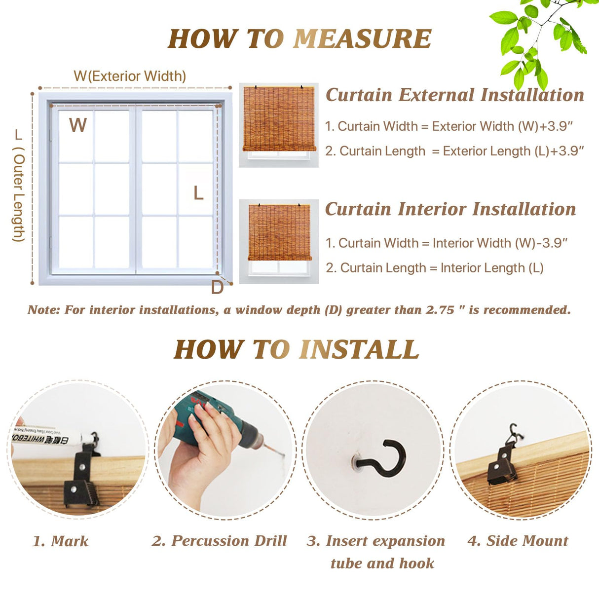 Customisable Roll Up Bamboo Shades for Outdoor Spaces - Retro Reed Blinds for Patios and Porches YNLeMM