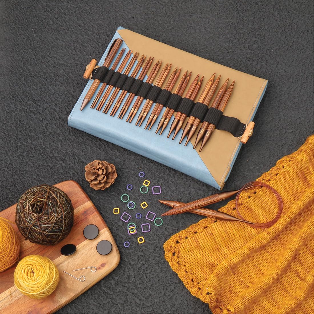 KnitPro Ginger Regal Interchangeable Needle Set 5" (13cm) | 11 US Sizes (4 to 17) KnitPro