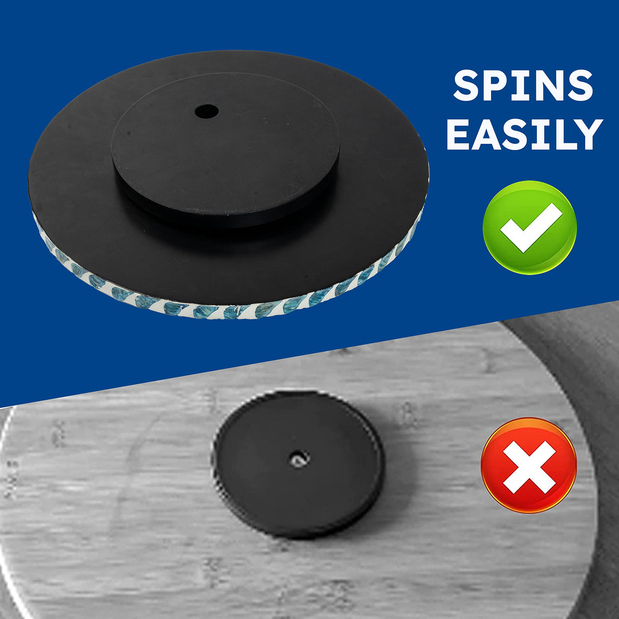 CLAYNIX Lazy Susan for Countertop - Lazy Susan for Table, Mother of Pearl Turntable Organizer, Wood Round Spinning Tray Rotating for Kitchen, Cabinet, Counter Spice Pantry.12.5 Inch CLAYNIX