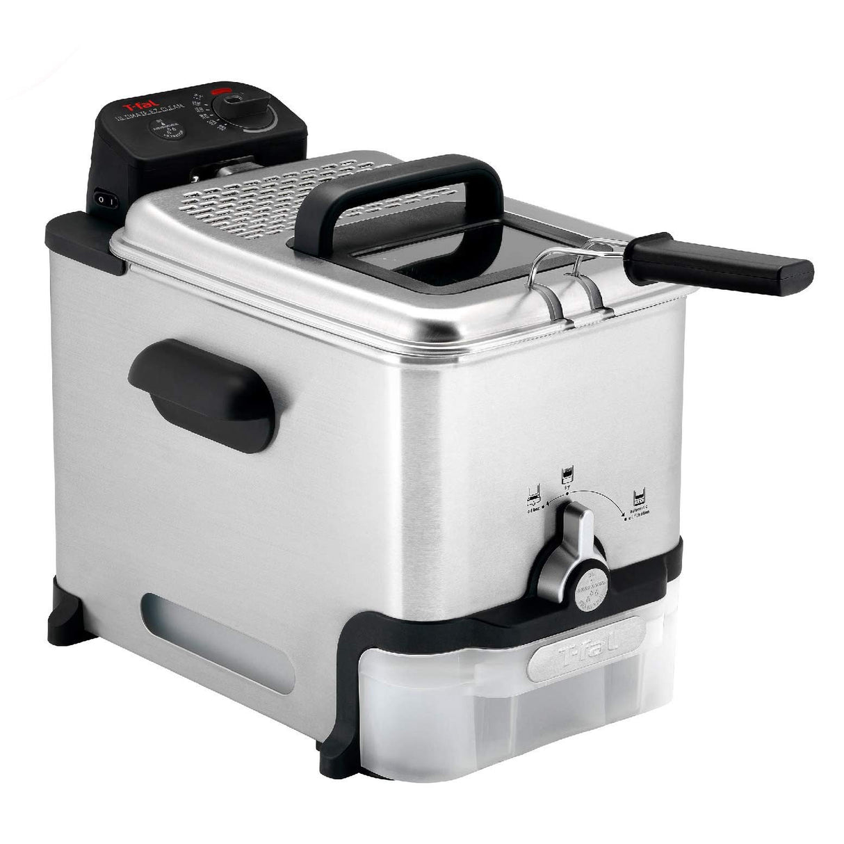 T-fal 3.5L Deep Fryer with Oil Filtration System: 1700W Stainless Steel Fryer, Dishwasher Safe Parts, Digital Timer, Adjustable Temperature Control for Perfect Golden Crispy Results T-Fal