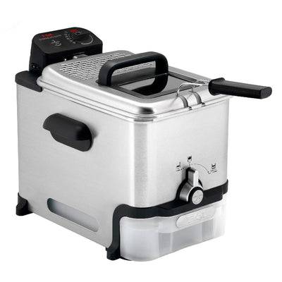 T-fal 3.5L Deep Fryer with Oil Filtration System: 1700W Stainless Steel Fryer, Dishwasher Safe Parts, Digital Timer, Adjustable Temperature Control for Perfect Golden Crispy Results