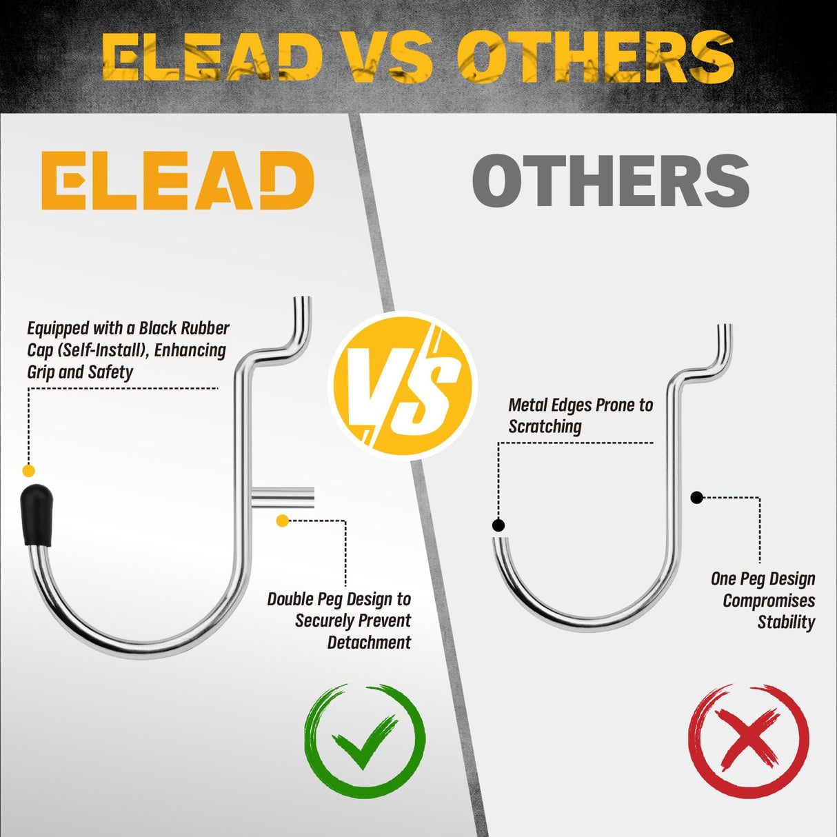 ELEAD 297 Piece Pegboard Hooks Kit, Peg Board Organizer Accessories with Bins for Organizing Various Tools, Fit 1/8 or 1/4 inch Pegboard for Hanging Storage, Garage Kitchen Bathroom Craft Room ELEAD