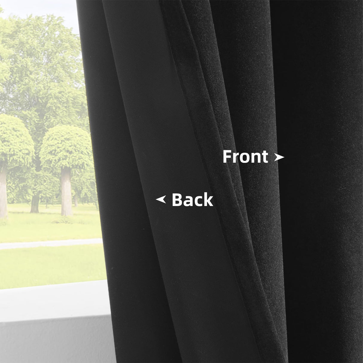 Joydeco Velvet Curtains 108 inches Long 2 Panels, Luxury Blackout Thermal Insulated Super Soft Rod Pocket Window Drapes for Bedroom Living Dining Room, Black, W52 x L108 Joydeco