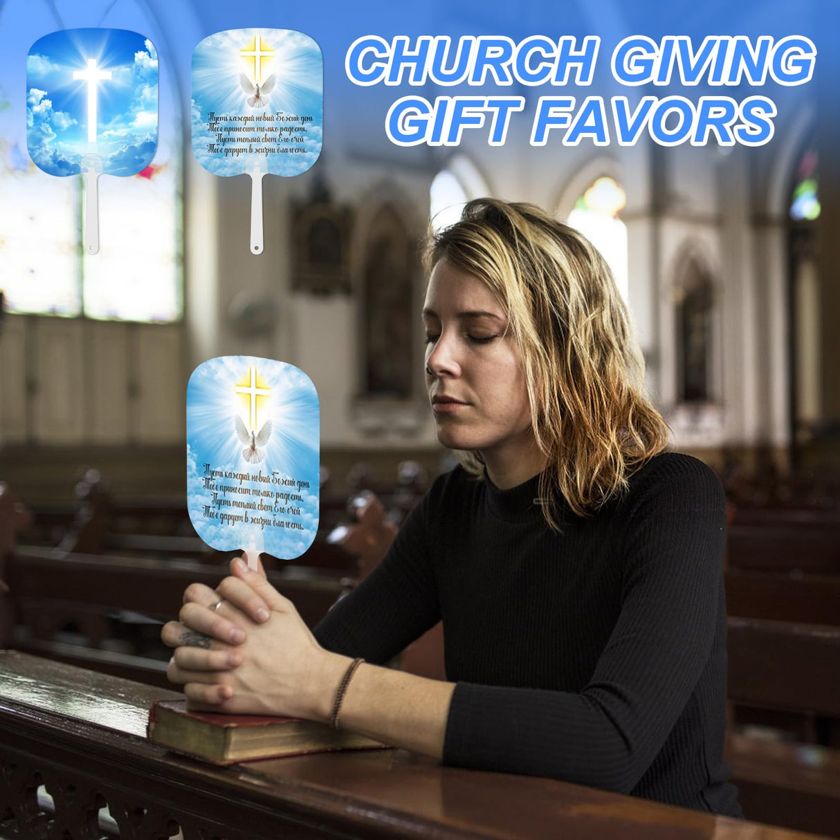 24 Pcs Sublimation Fans Blank, Church Fans Handheld Set, Double-Sided Sublimation Fan, Graduation Decorations, DIY Hand Fans for Church Parties and Wedding Fans for Guests Youmation