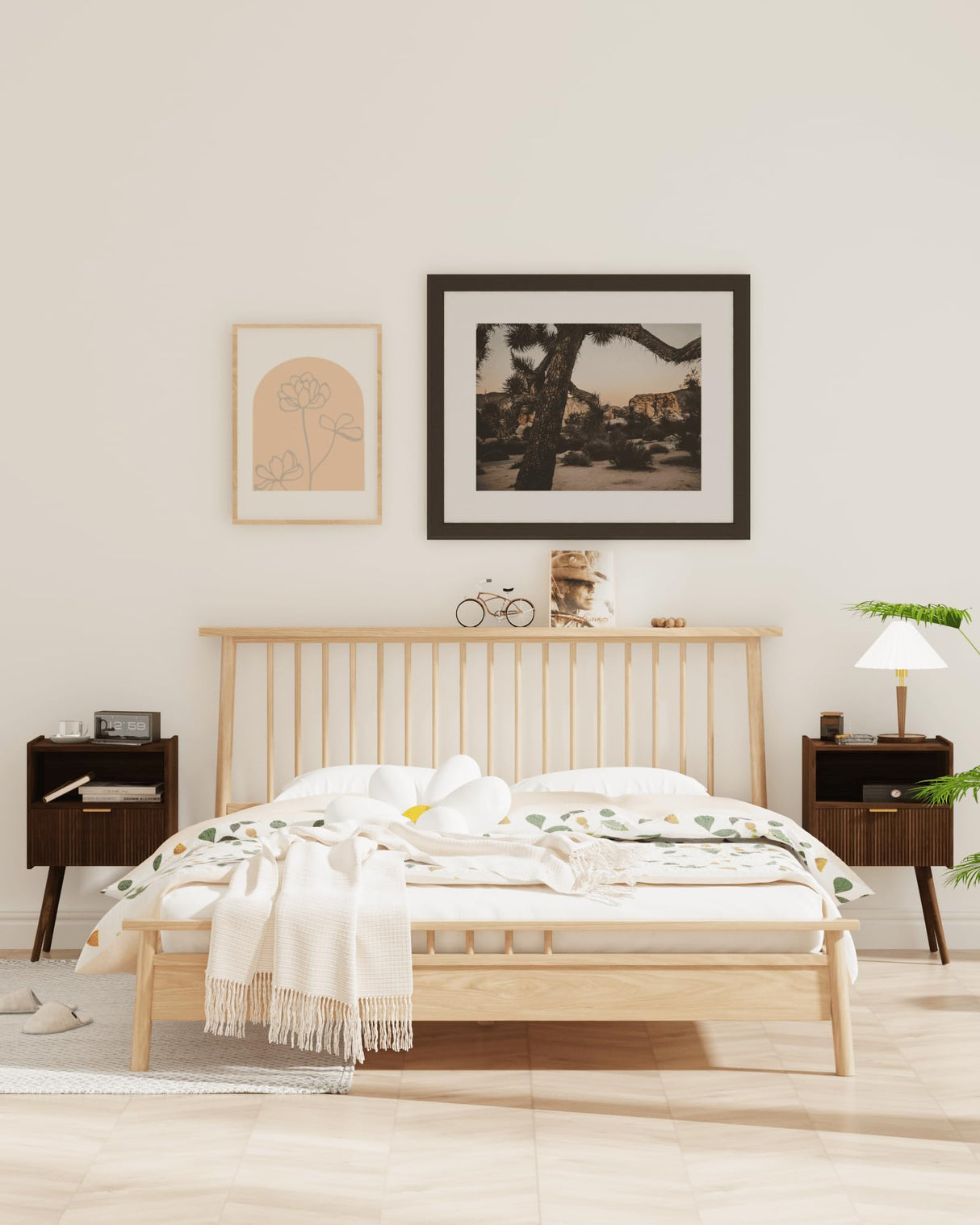 Veegle Nightstand,Modern Bedside Table with Storage Drawer and Open Wood Shelf, for Living Room, Bedroom and Small Spaces, Accent Night Stand with Solid Wood Legs, Easy Assembly,Walnut Brown Veegle