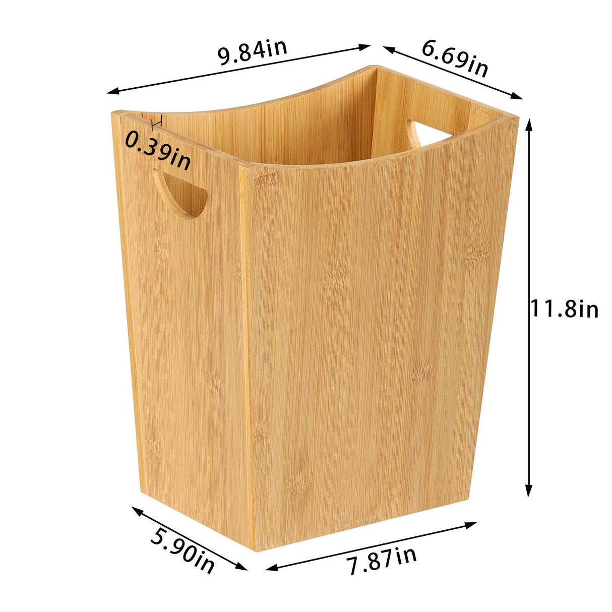 LIANTRAL Bamboo Trash Can Wastebasket, 2 Gallon Small Bathroom Garbage Can Bamboo Waste Basket Trash Container Recycling Bin for Bathroom, Bedroom, Living Room, Office, Kitchen LIANTRAL