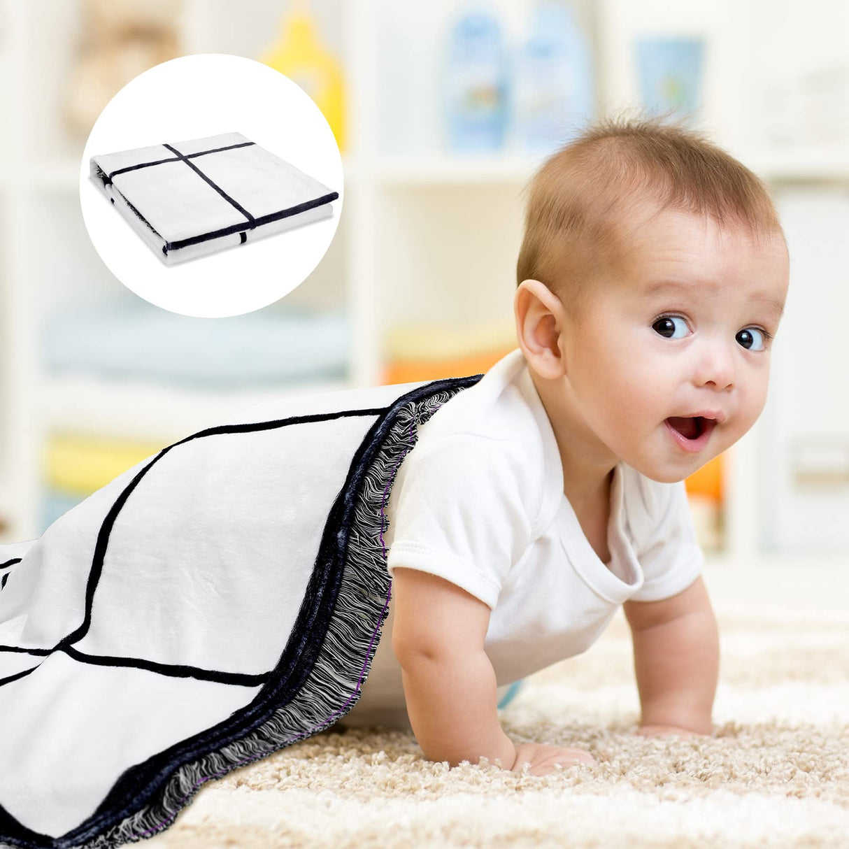 Sublimation Blanket Personalized Sublimation Throw Blanket with 20 Printable Panels Baby Printed Blanket Flannel Fleece Blanket with Tassels for Heat Press Home Sofa Bedroom (60 x 40 Inch) Tatuo