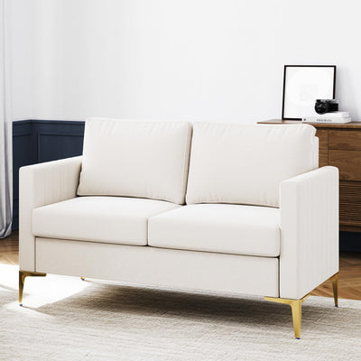 Avenco Loveseat Sofa, Modern Sofa Coach, 67'' Width Sofa with Extra Deep Seats, Couch for Living Room, Apartment, Room Office, Ivory