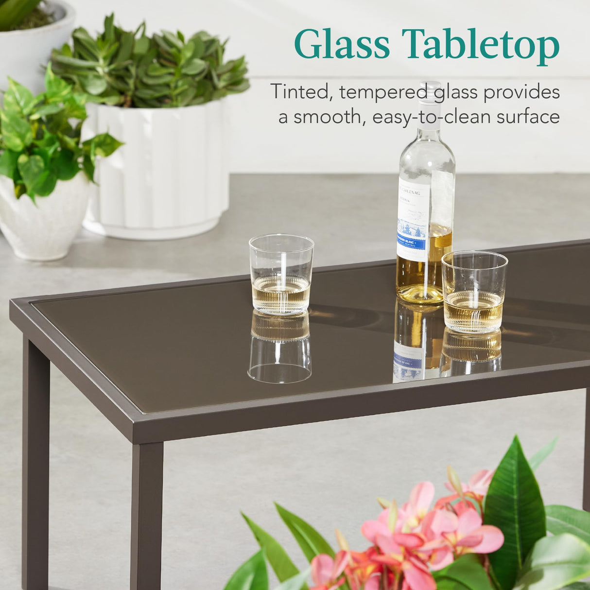 Best Choice Products 4-Piece Outdoor Textilene Patio Conversation Set, Backyard Furniture w/Loveseat, Coffee Table, Steel Frame - Brown/Brown Best Choice Products