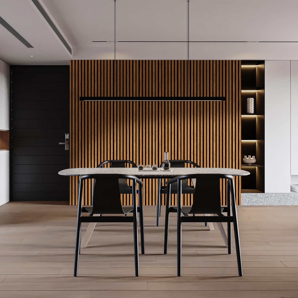 HPINUB 3D Acoustic Panels,Fluted Sound Absorbing Panel with Wood Finish for Stylish Decor and Noise Reduction,Textured Slat Wall Panels Wood Slats for Wall and Ceiling-23.6"x47.2"x2pcs(Walnut) HPNIUB