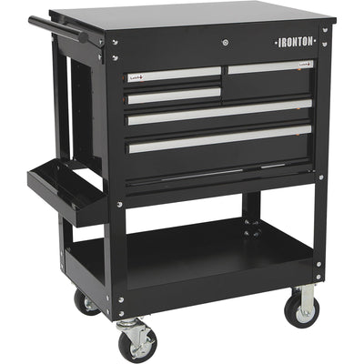Ironton 30in. 5-Drawer Mechanic's Tool Cart - 33-7/8in.L x 17-5/8in.W x 39-1/8in.H, 700-Lb. Capacity