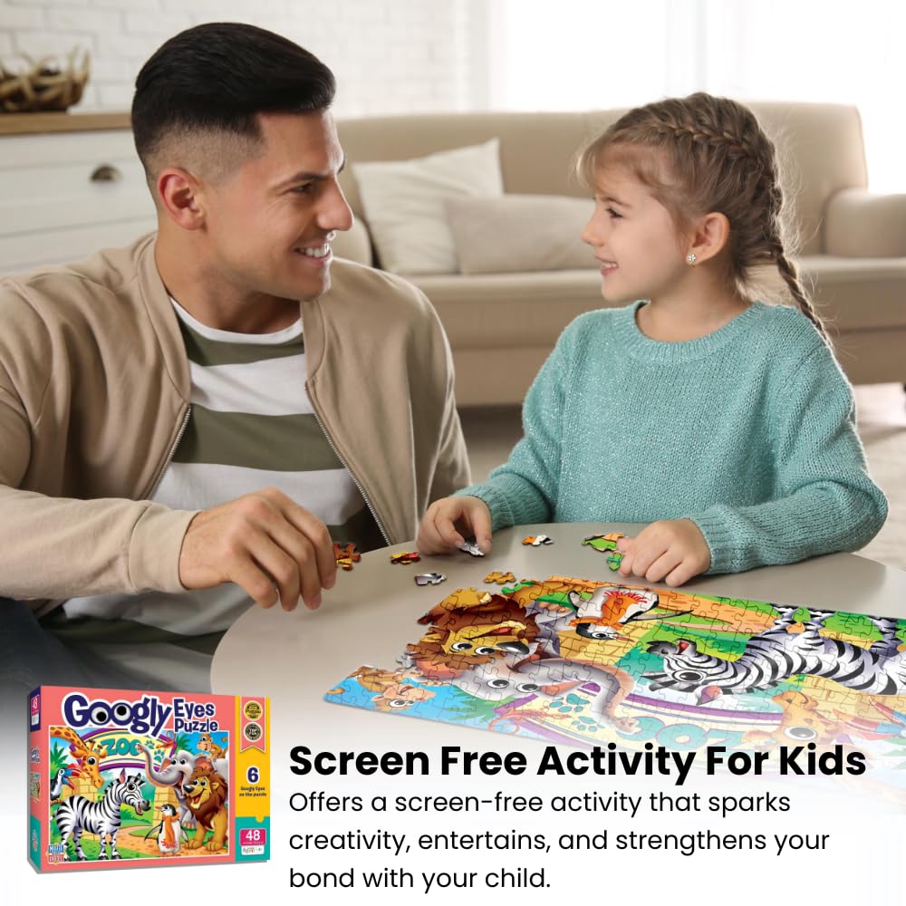 Masterpieces – 48 Piece Jigsaw Puzzle for Kids 4+ Years, Fantasy Friends with Googly Eyes, Educational and Fun Game, Gift Idea for Children, 19" x 14 Masterpieces