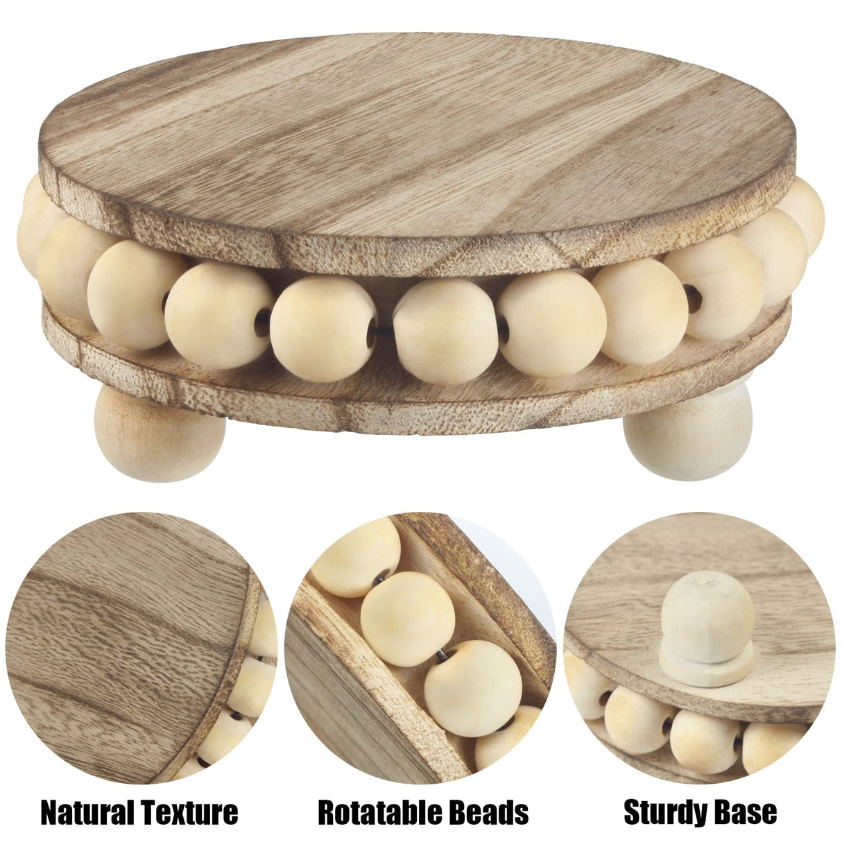 yunmanqiji 2 Pack Wood Riser, Risers for Decor,Pedestal Stand,Display Stand apply to Home Decor,Farmhouse Decor,Tiered Tray Decor(Brown, 4 Inches)… yunmanqiji