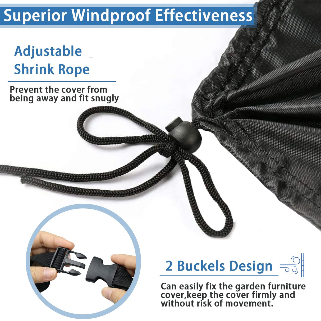 Rilime Patio Furniture Set Cover Round, Waterproof Round Patio Table Cover Outdoor Furniture Covers for Patio Furniture(73" D x 43" H) Rilime