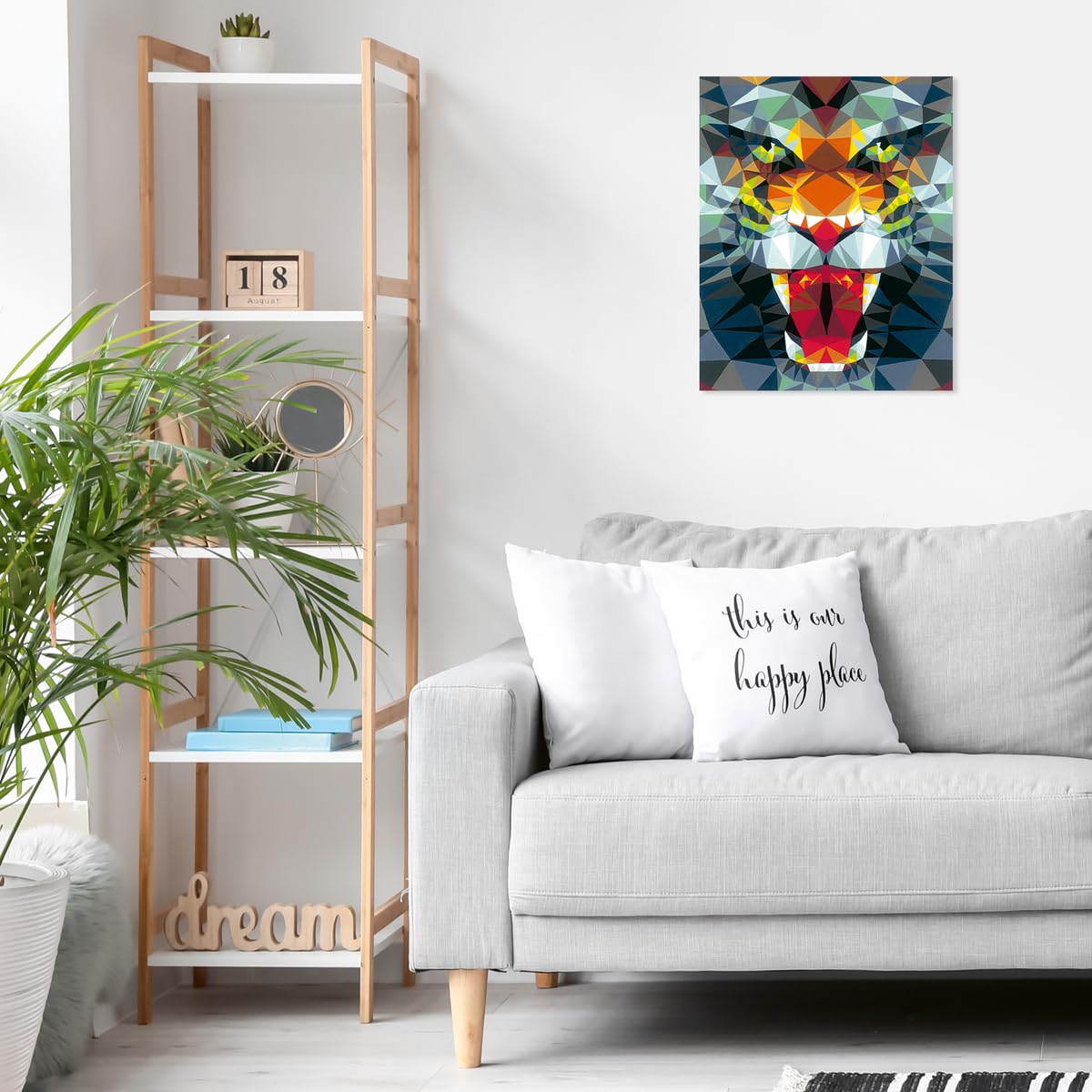 Ravensburger Polygon Tiger Paint by Numbers Kit for Adults - 23514 - Painting Arts and Crafts for Ages 12 and Up Ravensburger
