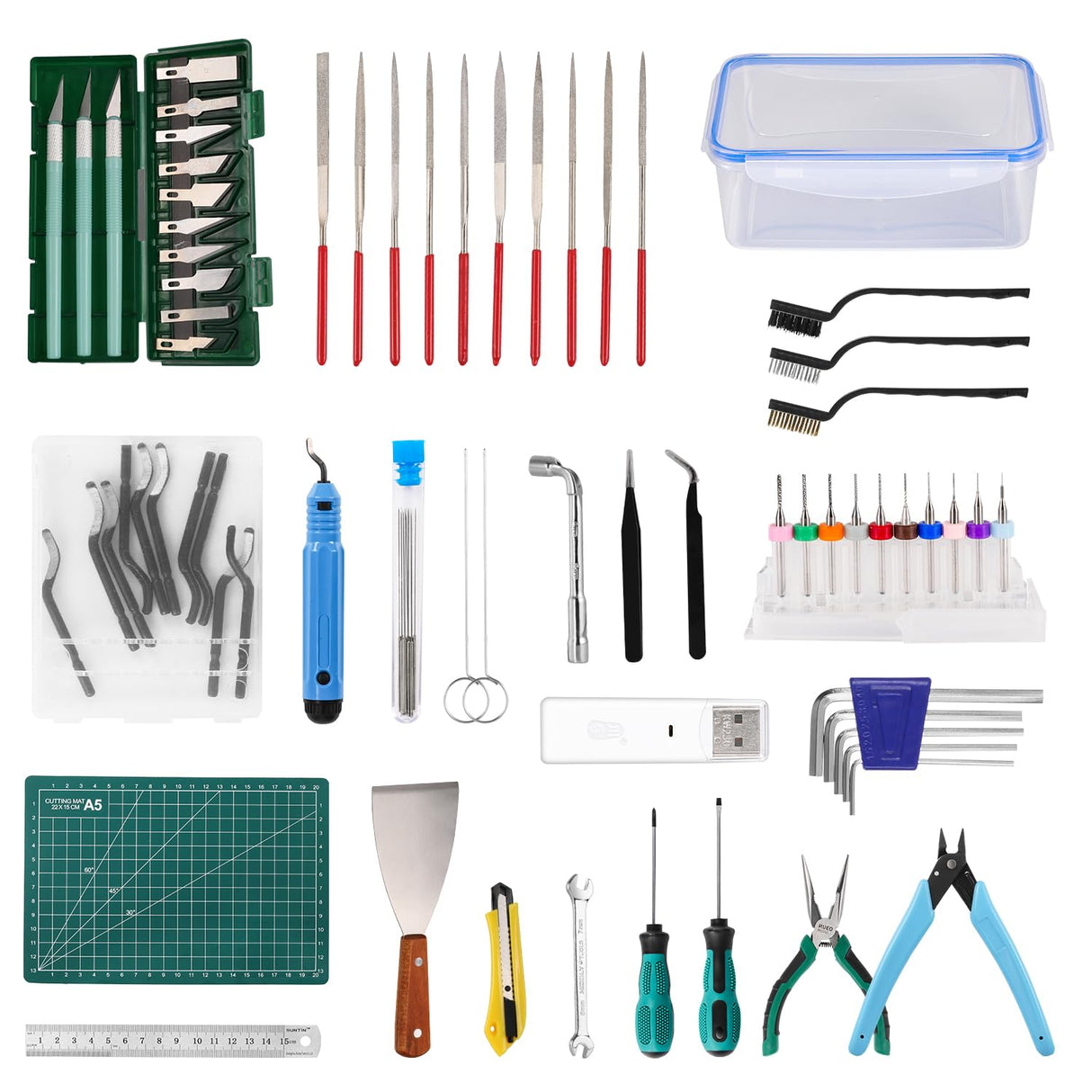 Sovol 3D Printer Tools Kit, 78 PCS 3D Printer Accessories with Nozzle Cleaning Kit, Removable Multi-Function Screwdriver Kit, Deburring, Removal Tools, Cutters, Hobby Knife Set, Wrench Set Sovol