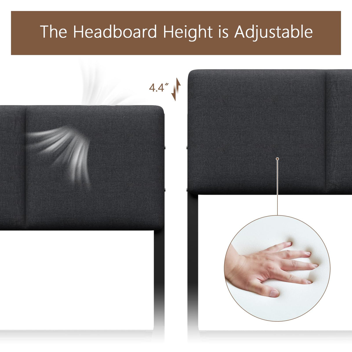 Furnulem Full Size Bed Frame with Headboard,Upholstered Bed Full with LED Light,USB Charging Station,Platform Bedframe with 2 Fabric Underbed Storage Drawers,No Spring Box Needed Furnulem