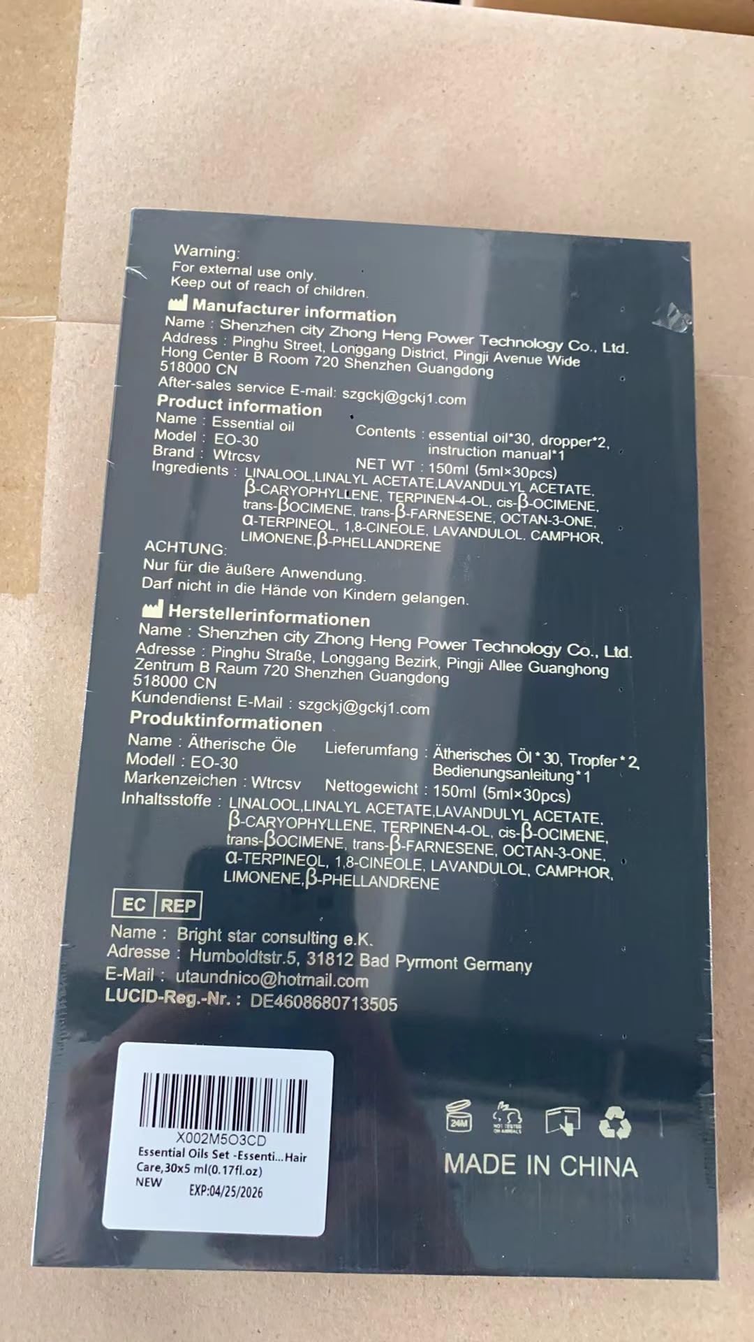 Essential Oils Set -Essential Oils - 100% Natural Essential Oils-Perfect for Diffuser, Humidifier,Aromatherapy, Massage,Skin & Hair Care,30x5 ml(0.17fl.oz Wtrcsv