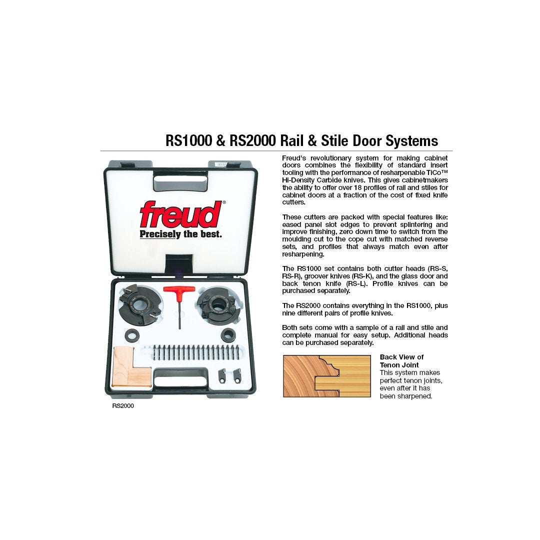 Freud RS2000: 4-7/16" (Dia.) Performance System® Rail and Stile Door System with 1-1/4" bore Freud