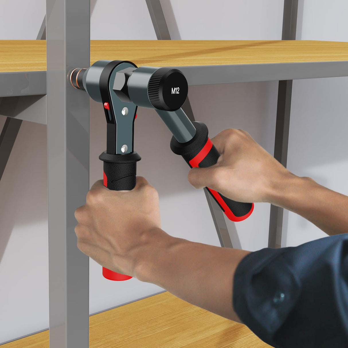 TOLRET Rivet Nut Tool Rivet Nut Kit, Rivnut Tool Kit with 10 Metric and SAE Mandrels, 100 Pcs Rivet Nuts Assortment Kit, Professional Ratchet Nutsert Tool Kit with Rugged Carrying Case, TR21 TOLRET