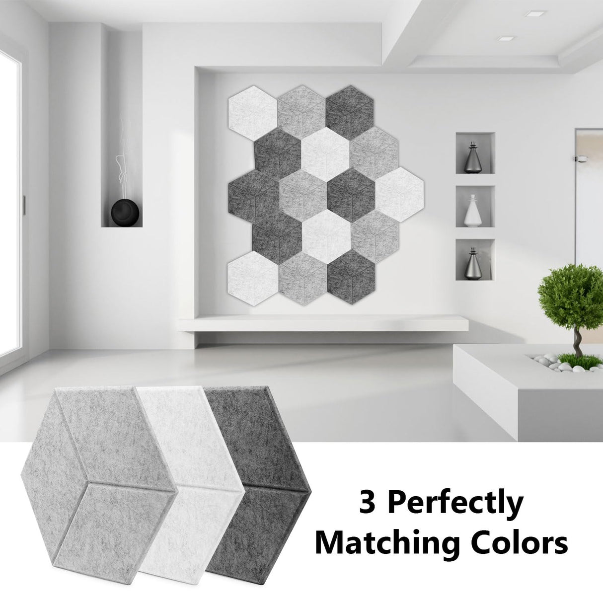 Premium Acoustic Panels 12PCS,Self-adhesive 12 * 10" Soundproof Wall Panels, High Density Sound Dampening Panels Quick-Recovery Sound Proof Foam Panels Sound Absorbing Felt Cork Board Bulletin Tile Dorida