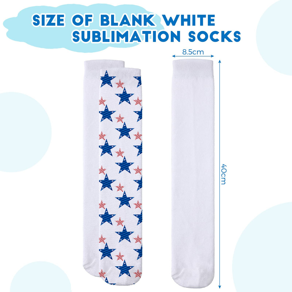 Geyoga 6 Pairs Blank White Sublimation Socks Sublimation Printable Athletic Youth Socks for Men Women Halloween Christmas Thanksgiving Personalized DIY Socks Geyoga