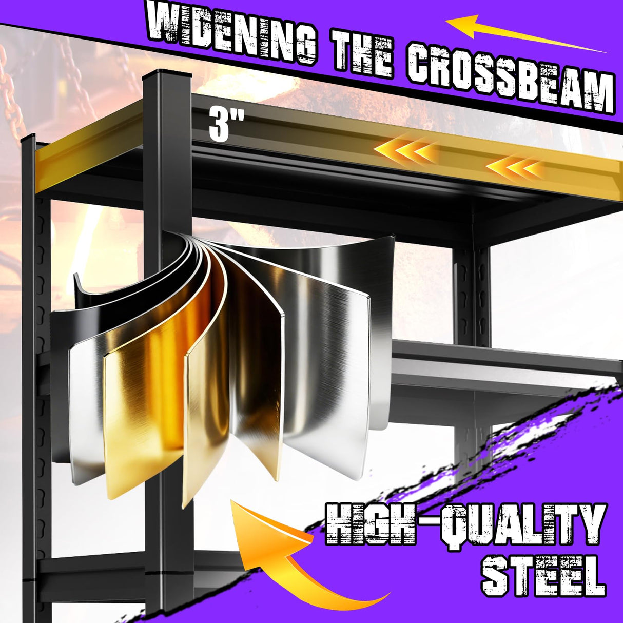 RPGHJJ 72" H Garage Shelving Units Garage Storage Shelves 5T Metal Shelf Heavy Duty Shelving Unit Adjutable Industrial Utility Shelf Storage Rack for Warehouse, Basement,72" H*36" W*16" D RPGHJJ