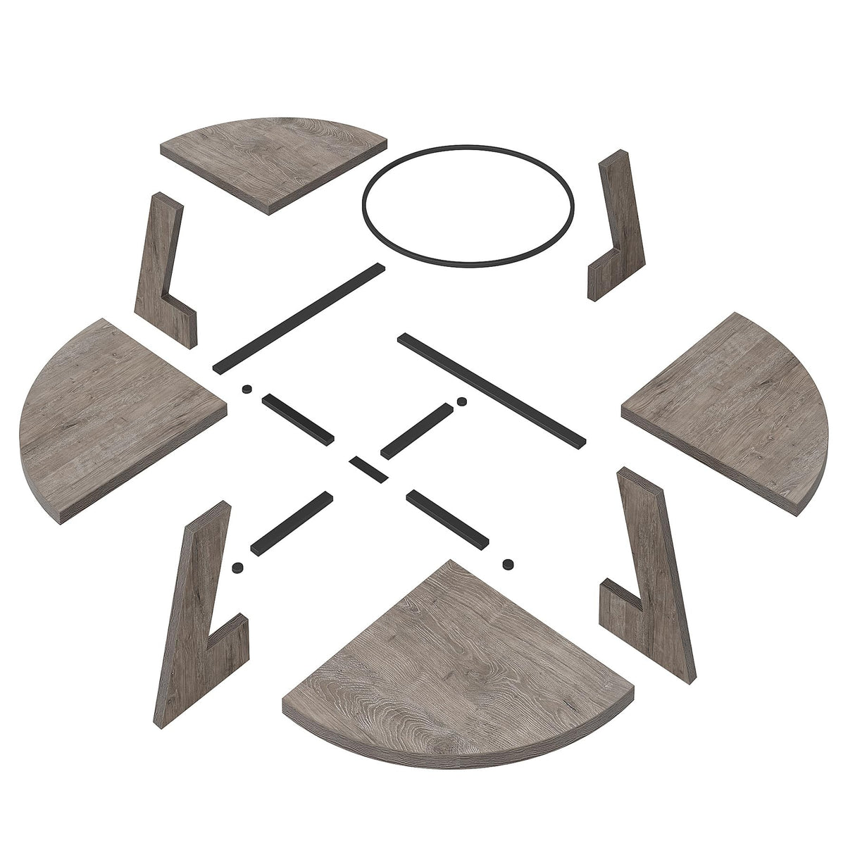 Tribesigns Round Dining Table Wood Kitchen Table for Dining Room Living Room, 47 inches Dining Room Tables for 4 Person, Farmhouse Dinner Table with Wooden Table Top and Legs, Rustic Grey(Only Table) Tribesigns