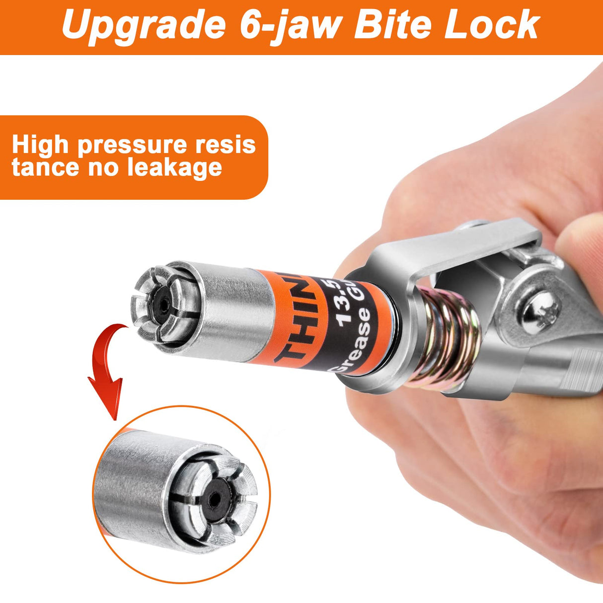 THINKWORK Grease Gun Coupler Set, Strong Lock on Greases Gun Couplers with 90° Grease Coupler Adaptor,12000 PSI Quick Release Grease Coupler Compatible with All Grease Guns 1/8" NPT Grease Gun Fitting THINKWORK