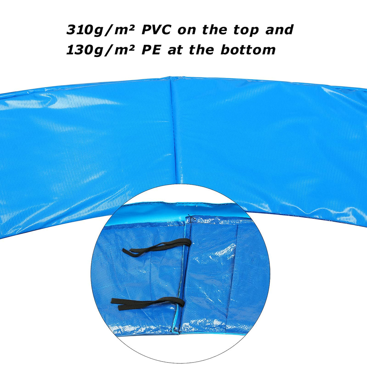 12FT Trampoline Safety Pad Trampoline Replacement Pad Safety Spring Cover, No Hole for Poles, Fit 5.5-7 inch Springs (Pads Only) Zoomster