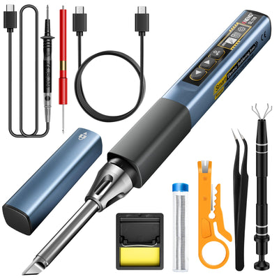 Soldering Iron Kit, Portable Soldering Iron 2in1 Usb soldering gun with LED Digital Adjustable Temperature 212-842℉ 75W 3S Fast Heating Auto-Sleep Mode for Electronics Repair DIY (SL109)
