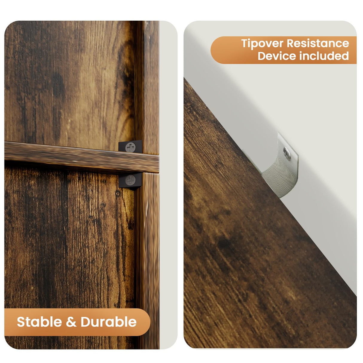 GRUSIGN 60 Inches Book Shelf Bookcase with Doors 5-Tier Floor Standing Wooden Tall Bookshelf with 2 Storage Cabinet and Adjustable Shelf for Home Office Living Room Brown GRUSIGN