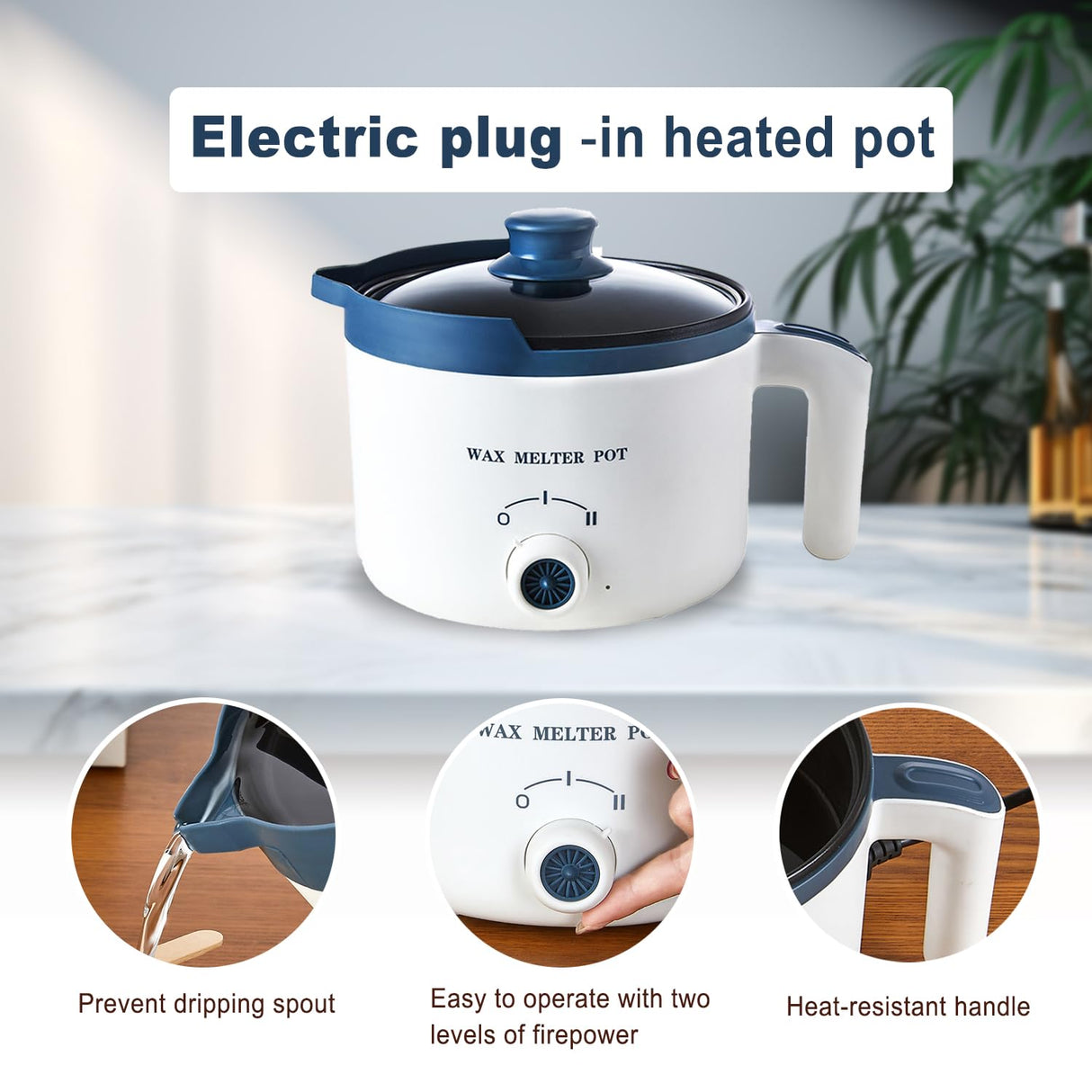 Beeswax Candle Making Kit with Electric Wax Melter for Adult, 5lbs Beeswax for Candle Making and DIY Art&Craft, Including Wax Melting Pot, Wax, Cotton Wick, Wick Stickers KQU