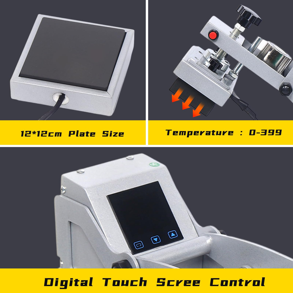 Hat Press Heat Machine, Commercial Caps Hat Heat Press Transfer Machine Semi-Auto Magnetic Digital Press, American Standard 110V Small Label Stamping Machine Heat Press Machine for Caps Genseino