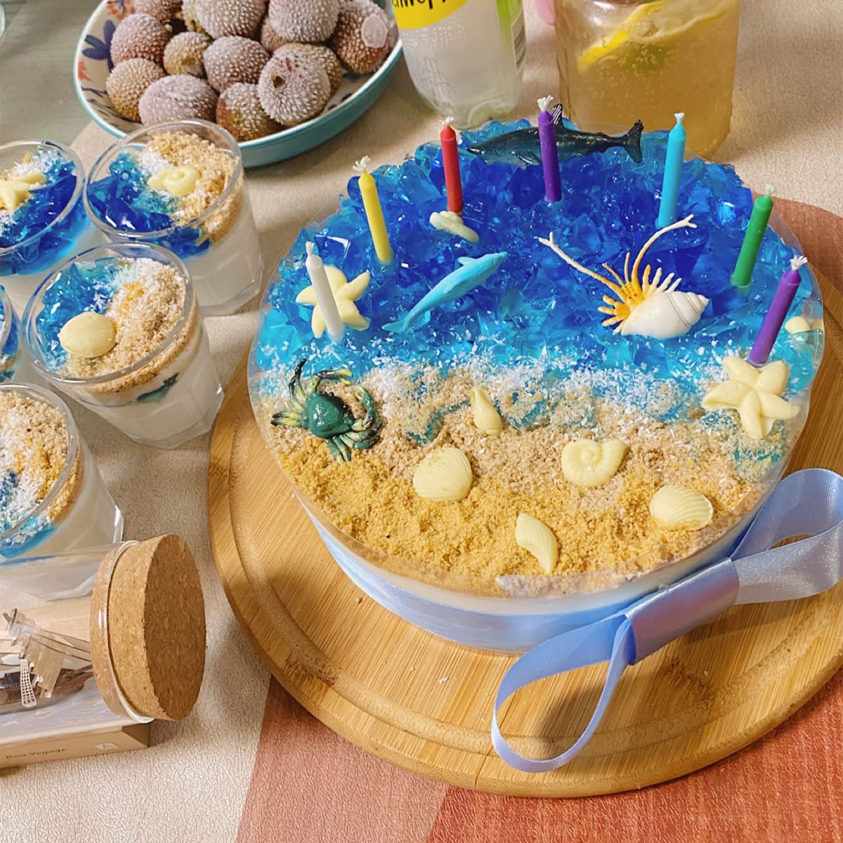 3 PCS Marine Theme Cake Fondant Silicone Mold Seashell Conch Starfish Coral Baking Molds for DIY Cake Decoration Chocolate Candy Polymer Clay Crafting Projects GeoGeoDIY