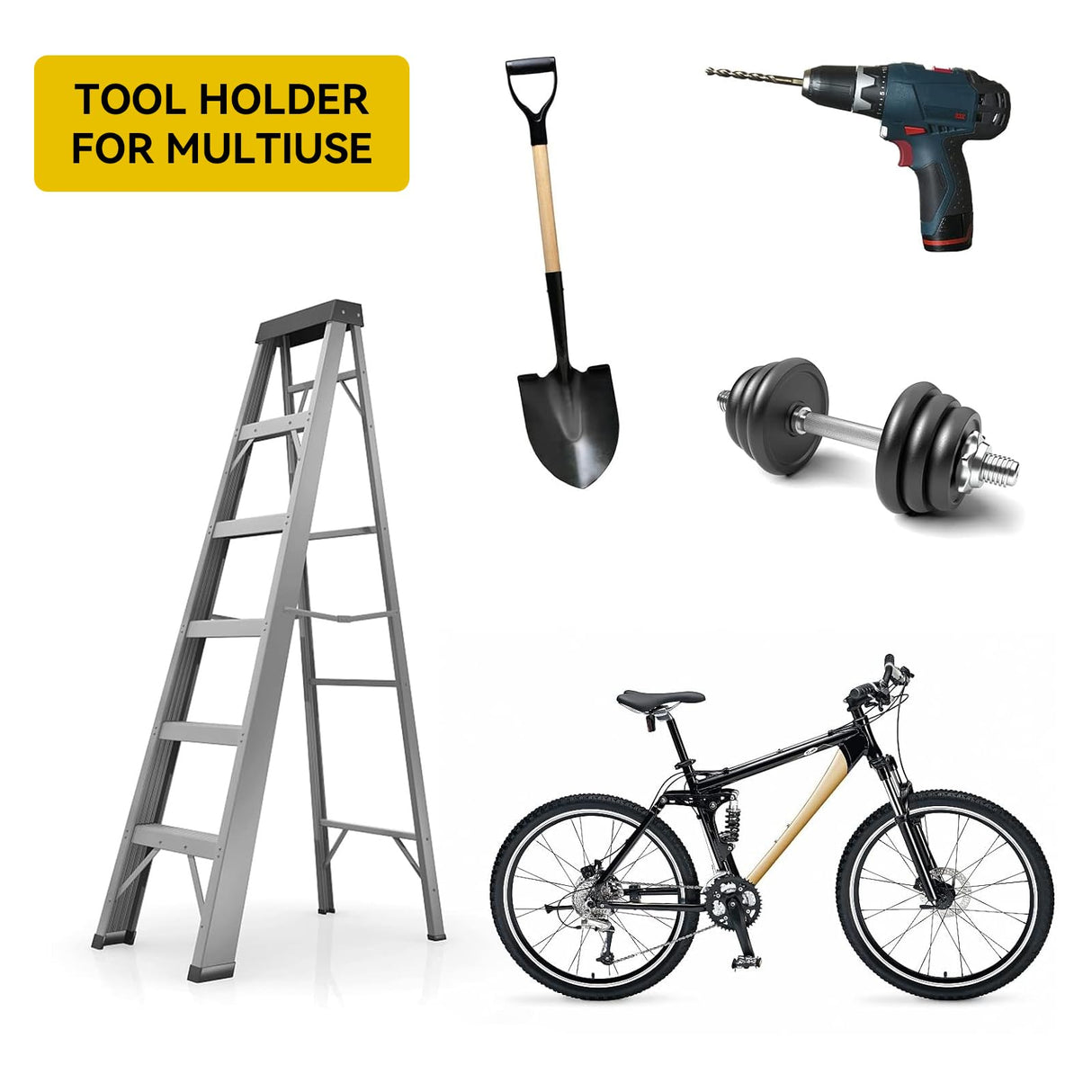 JNIHEEP Garage Organizer Trimmer Rack, Garden Power Tool Hanger Weed Whackers Holder Wall Mounted for Grass Trimmer, Hedge Trimmer, Garage Trimmer, Garden Tools,1 Pack JNIHEEP