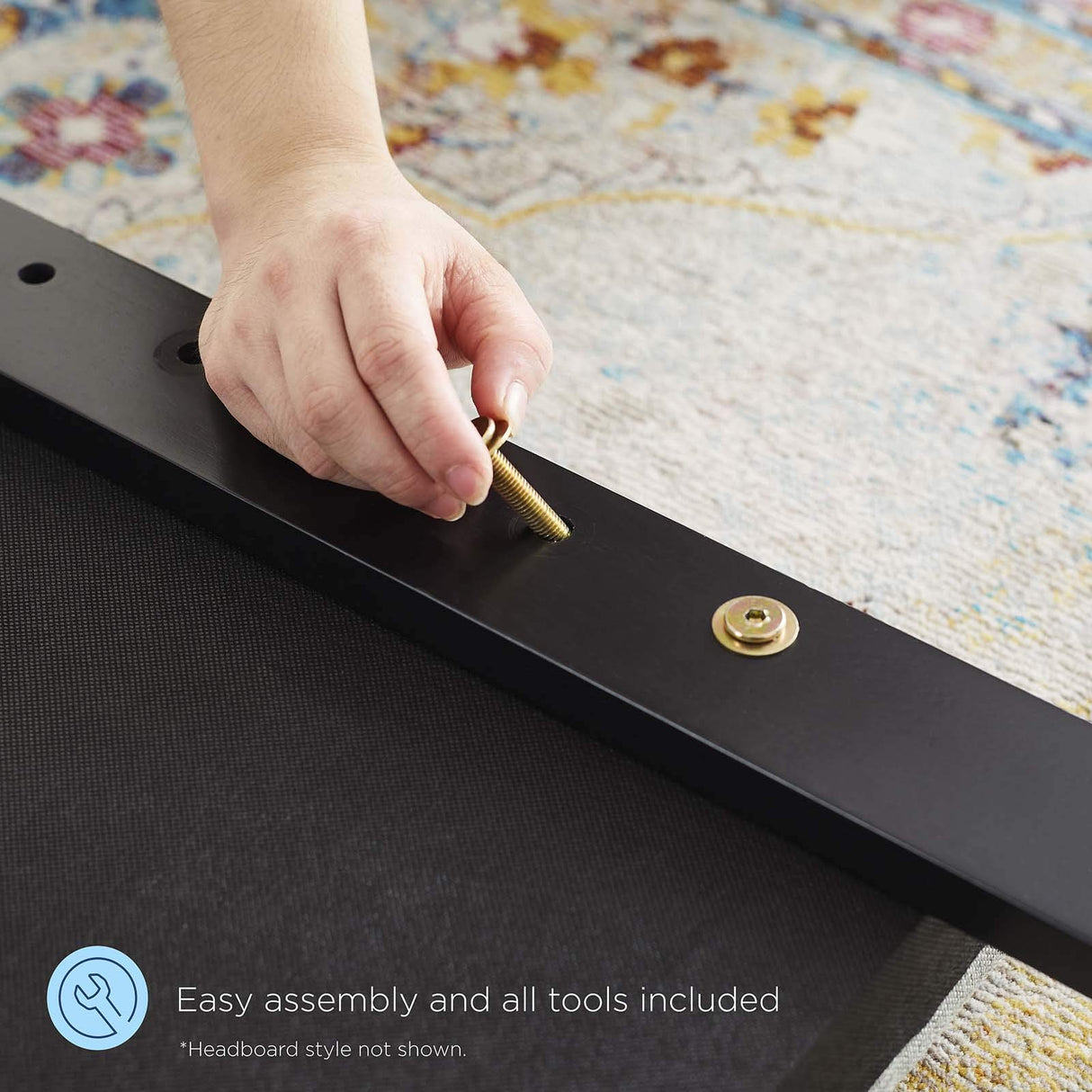 Modway MOD-6219-GRY Robbie King Wood Headboard, Gray Modway