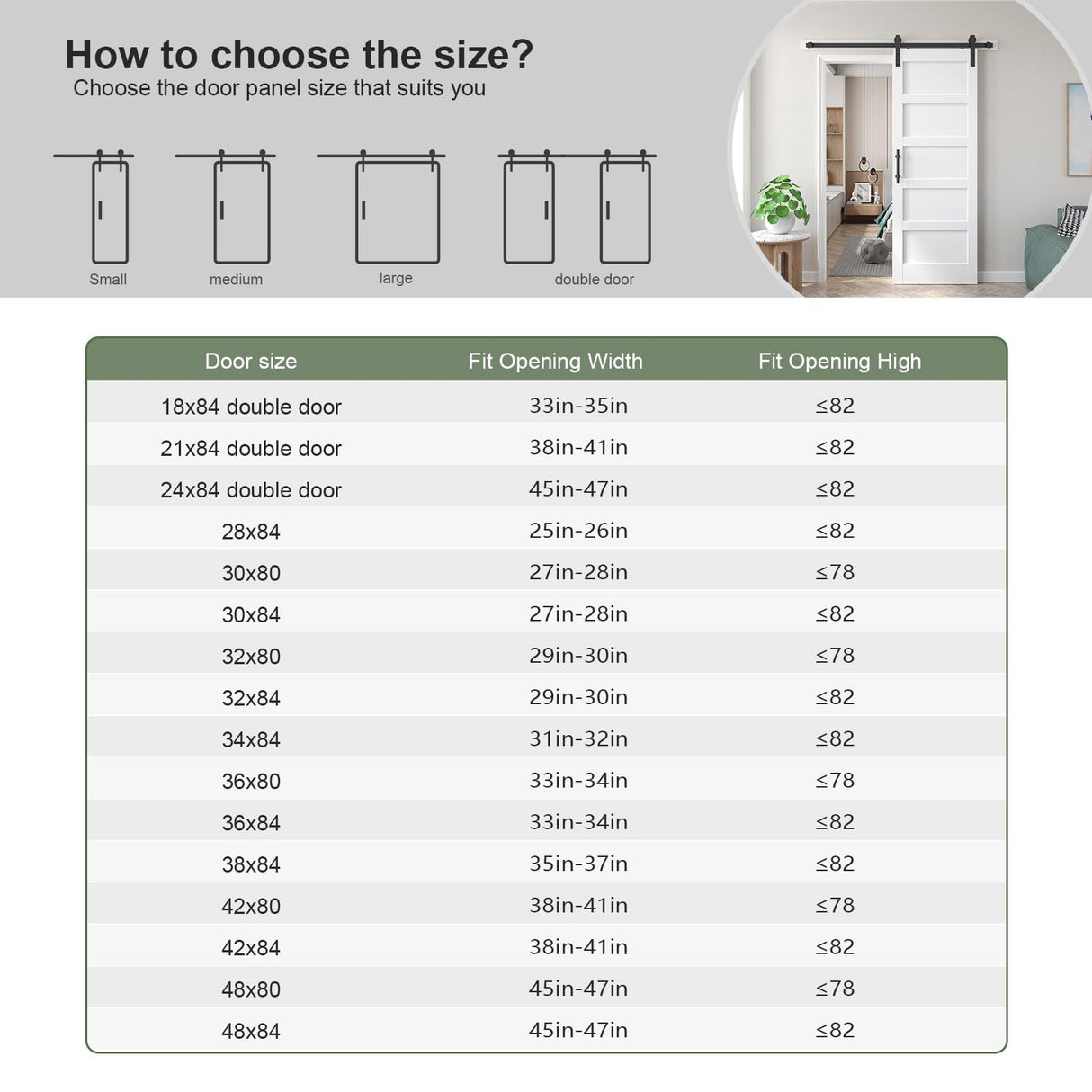Fredbeck 30x84 inch White Barn Door with 5.5FT Sliding Door Hardware Kit Included & Handle,Solid,MDF, PVC Surface,DIY Assembly,5-Panel,Fit 27in-28in Opening FREDBECK