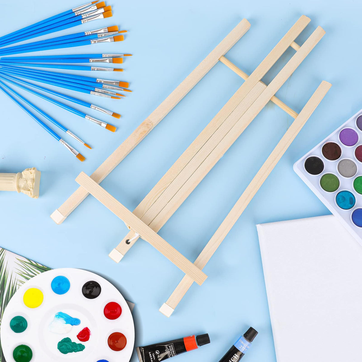 3 Pack 16 Inch Wood Easels, Easel Stand for Painting Canvases, Art, and Crafts, Tripod, Painting Party Easel, Kids Student Tabletop Easels for Painting, Portable Canvas Photo Picture Sign Holder AROIC