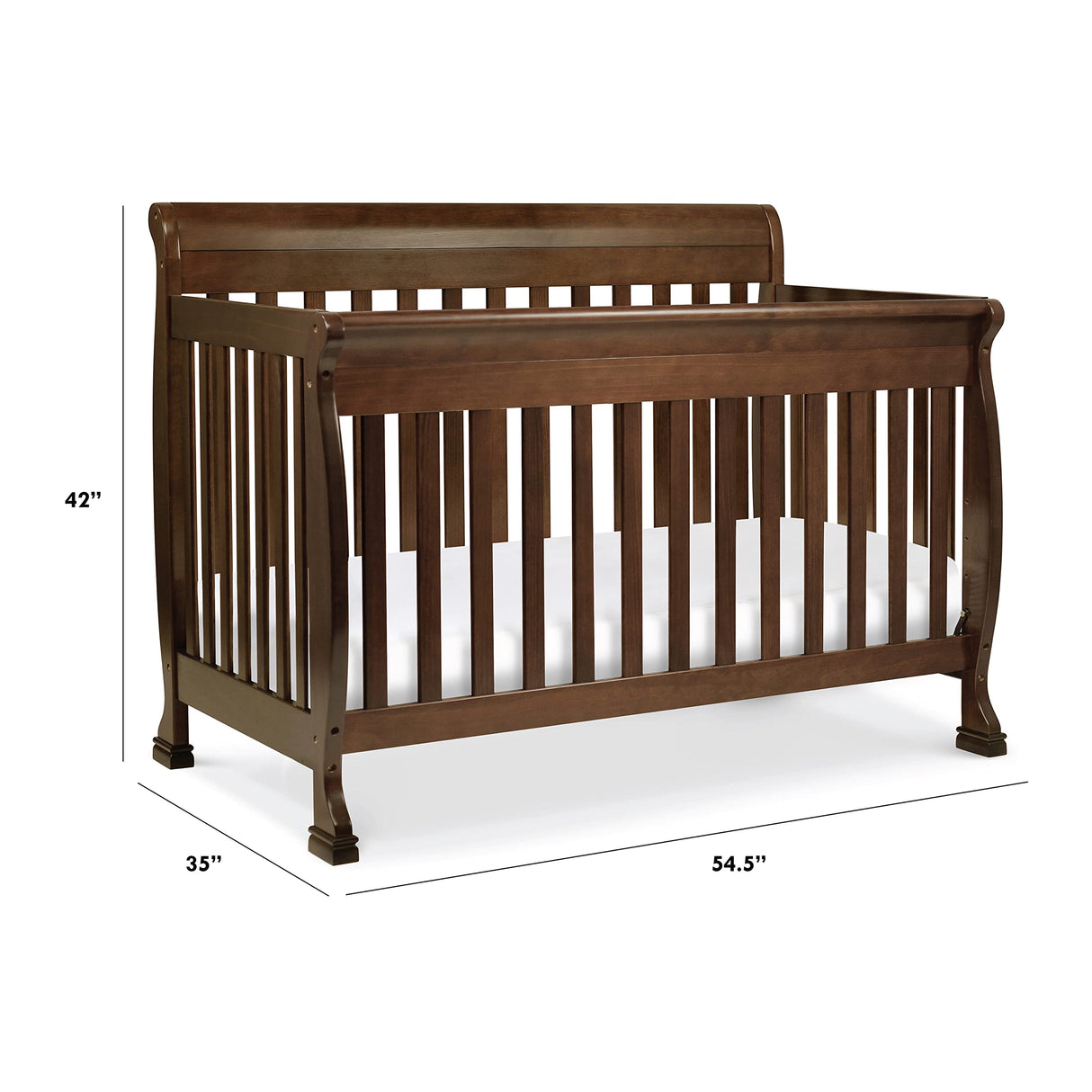 DaVinci Kalani 4-in-1 Convertible Crib in Espresso, Greenguard Gold Certified DaVinci