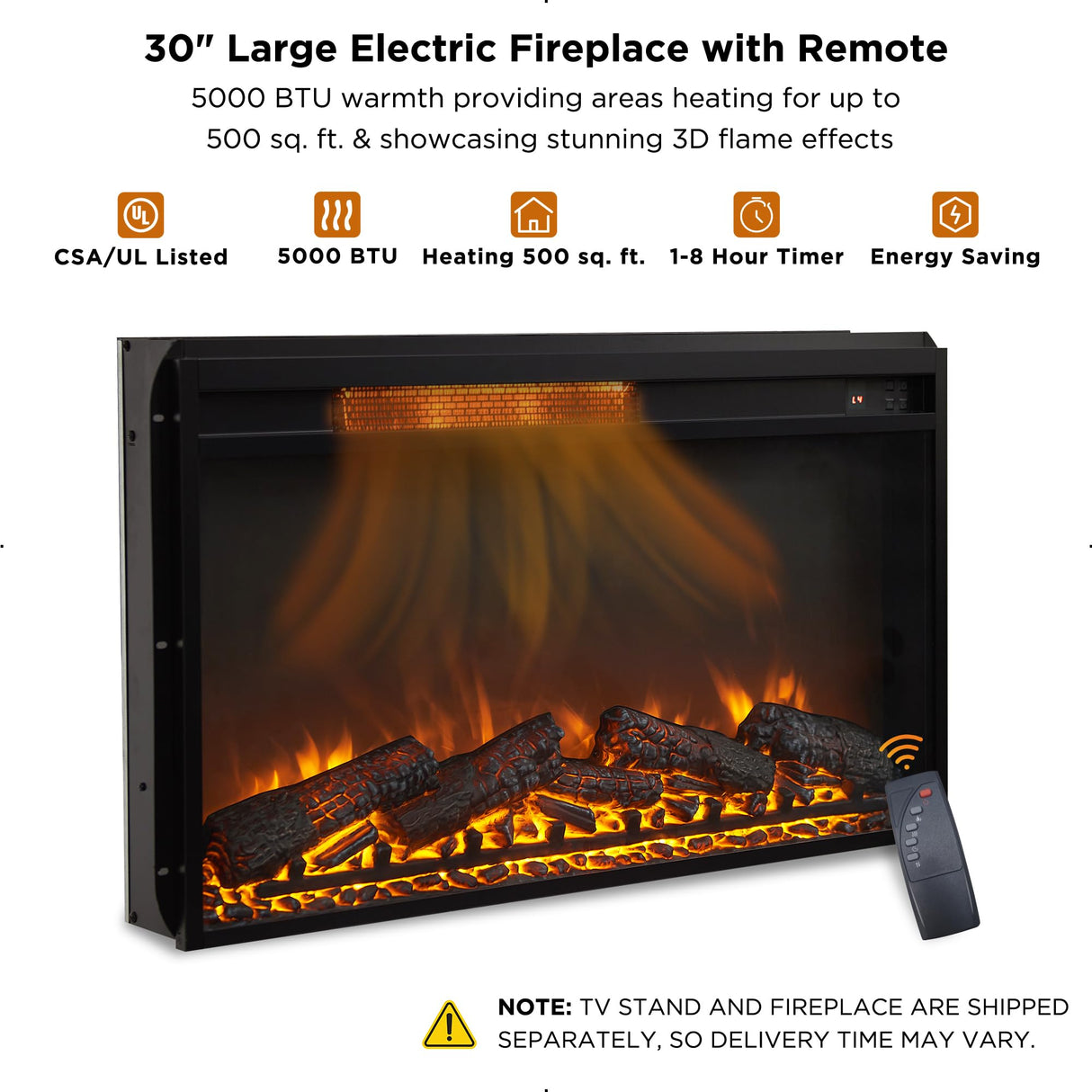 OKD Fireplace TV Stand for 75 80 Inch TV, Farmhouse Entertainment Center with Sliding Barn Doors, Rustic Media Console Table with Storage Cabinets for Living Room, Dark Rustic Oak OKD